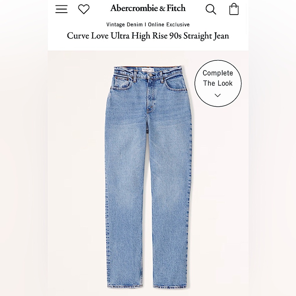 Abercrombie Fitch The 90s straight ultra high-rise Jeans.